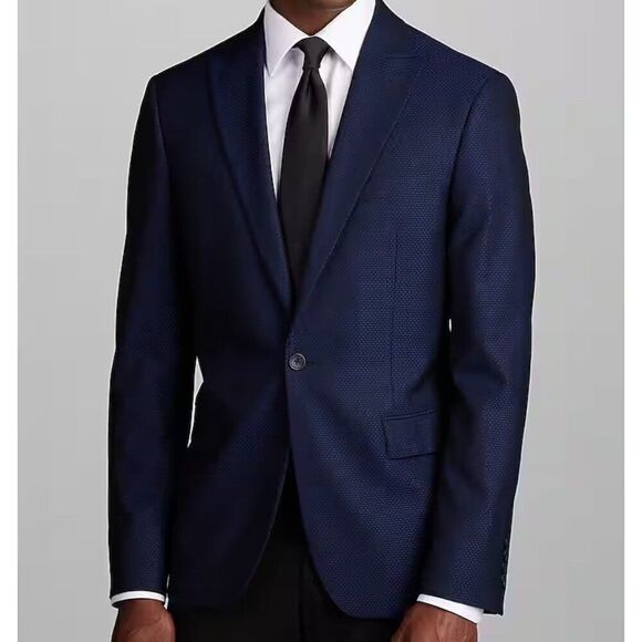 40L Jos A Bank Micro Dinner Jacket Slim Fit Navy D080462 - Picture 1 of 9